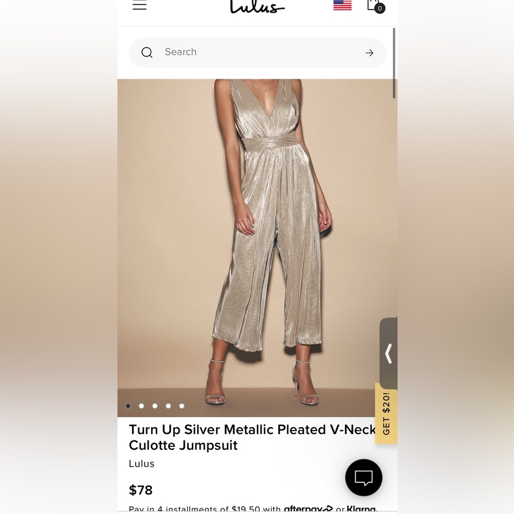 lulu’s gold sparkly jumpsuit